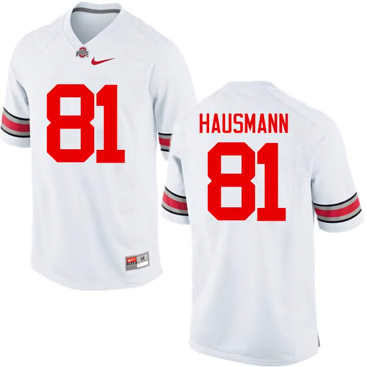 Jake Hausmann Ohio State Buckeyes Men's NCAA #81 Nike White College Stitched Football Jersey ETN3756JI